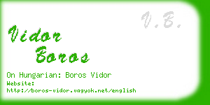 vidor boros business card